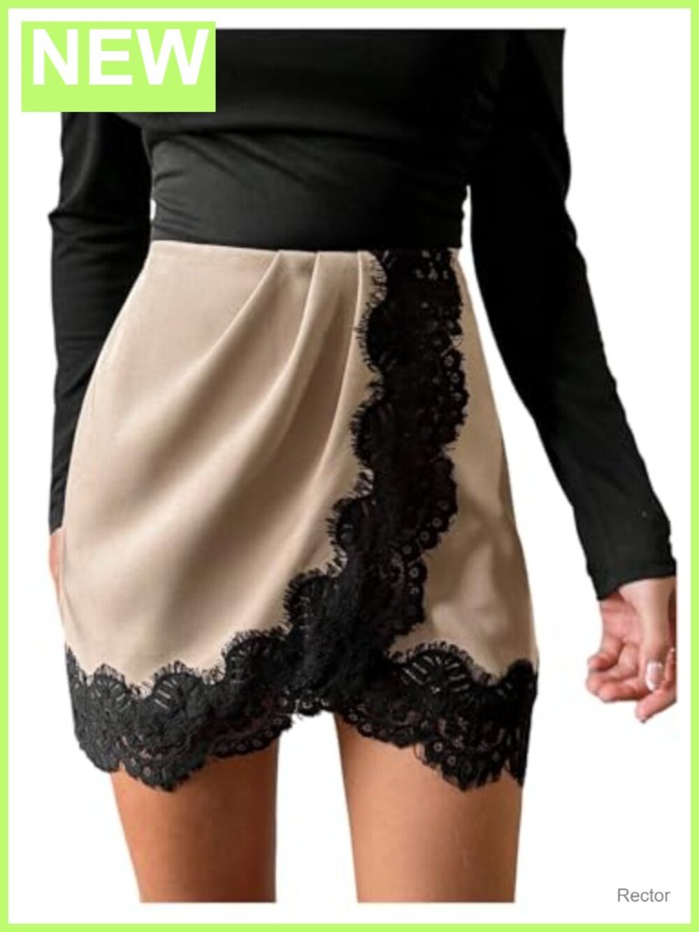 Lace Mini Skirt High Waist Split Bodycon Short